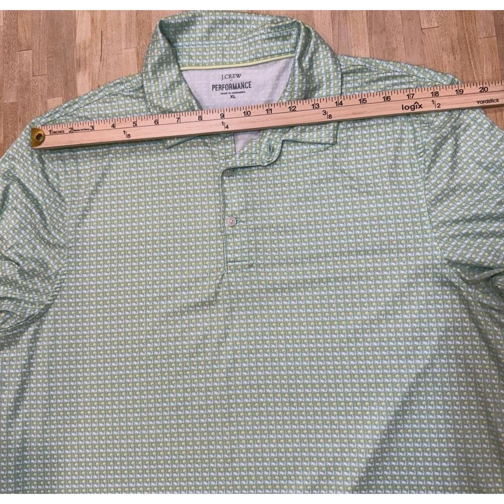 Men’s J.Crew Performance Polo Shirt Green Size XL Short Sleeve Moisture Wicking